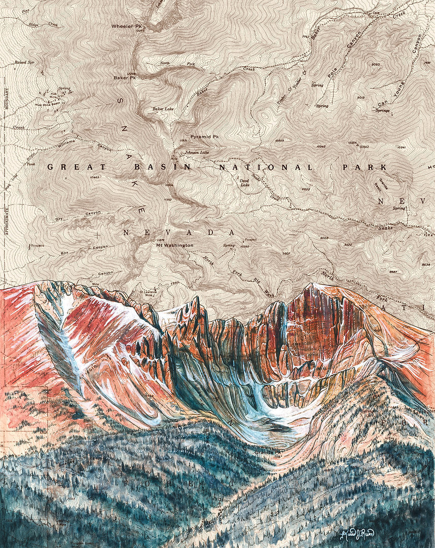 Wheeler Peak, Great Basin National Park Art Print w/ Mat - Pre Order