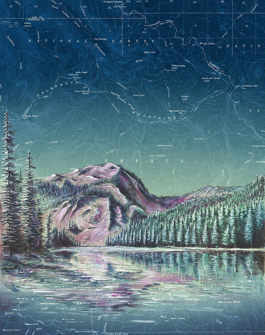 Indigo Lake Art Print w/ Mat - Pre Order