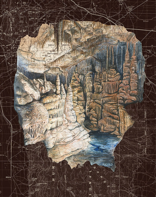 Lehman Caves, Great Basin National Park Art Print w/ Mat - Pre Order