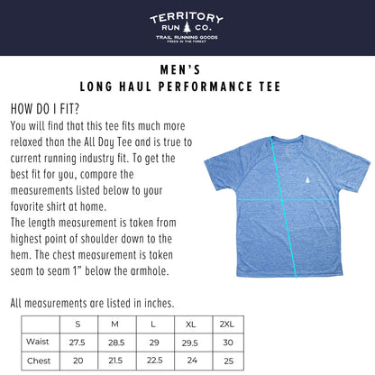 Men's Long Haul Performance Tee- Sky Blue