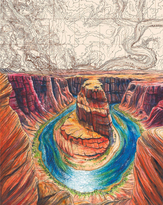 Horseshoe Bend Art Print w/ Mat - Pre Order