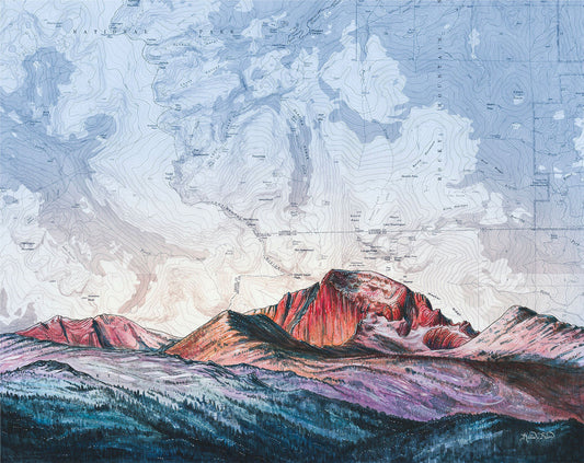 Longs Peak Art Print w/ Mat - Pre Order