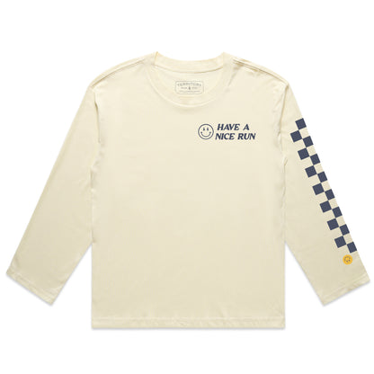 Women's Have a Nice Run LS Relaxed Flowy Tee - Custom Handmade Tie Dye | PRE-ORDER