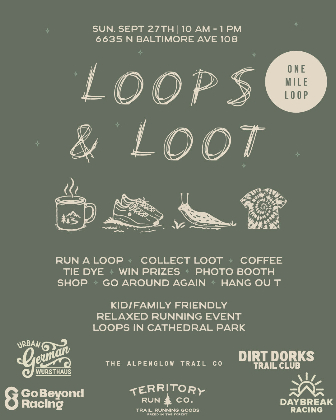 Loops & Loot | 1 Mile Loops | Sun Sept. 27th- 10am