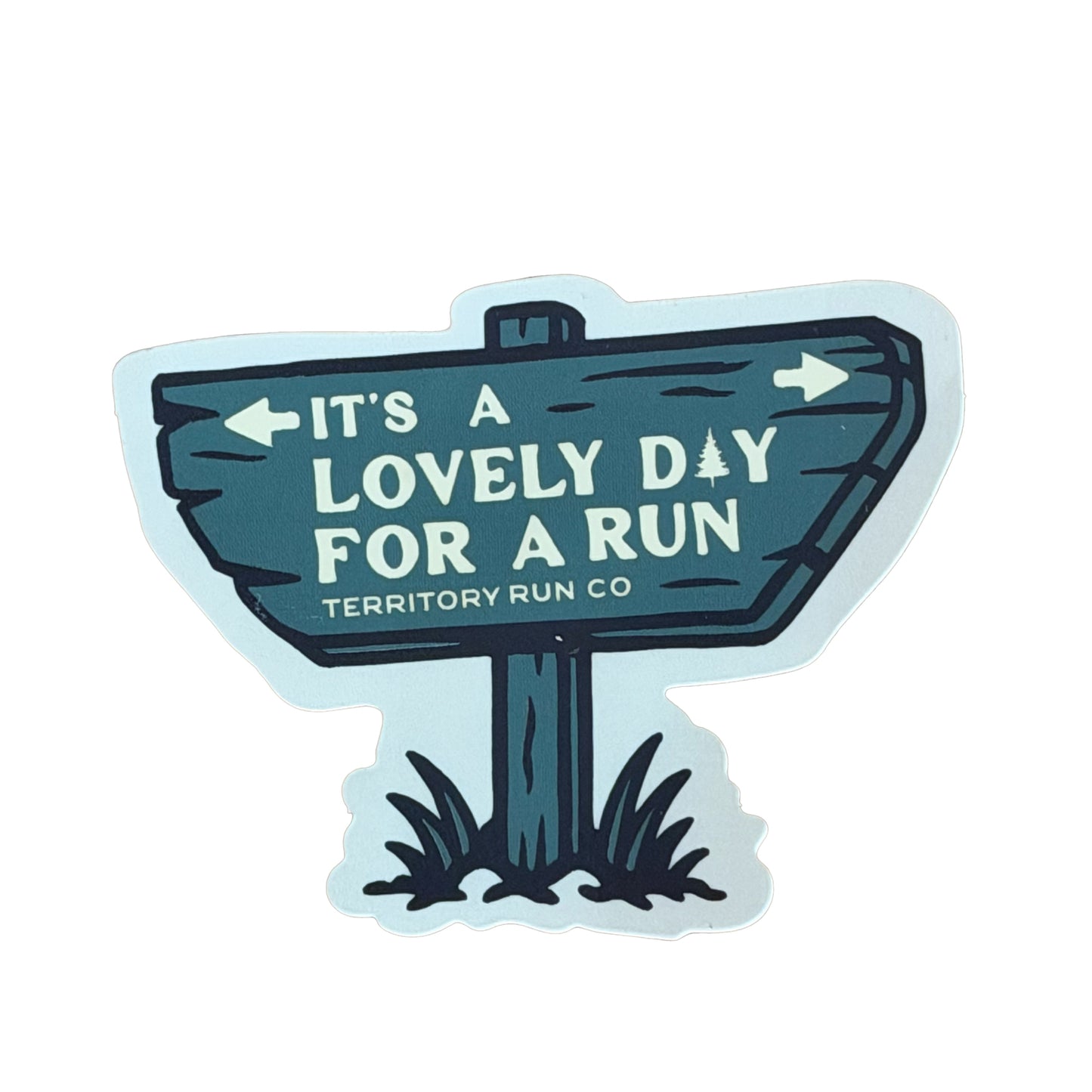 It's a Lovely Day for a Run Sticker
