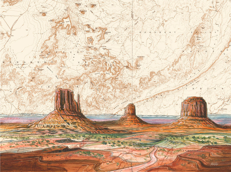 Monument Valley Art Print w/ Mat - Pre Order