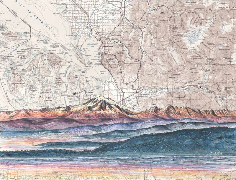 Mt Baker from the San Juans Art Print w/ Mat - Pre Order