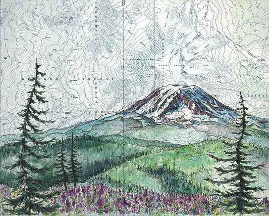 Mt. Adams Summer Art Print w/ Mat - Pre Order