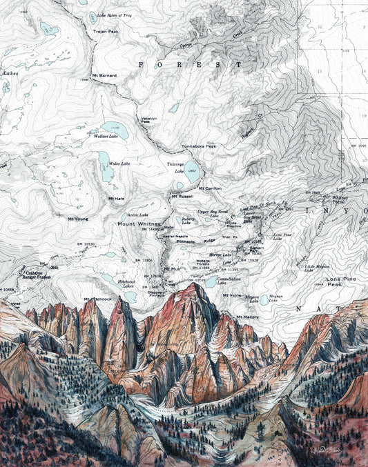 Mt. Whitney Art Print w/ Mat - Pre Order