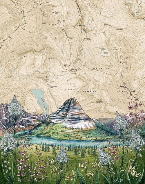 Hidden Lake, Glacier National Park Art Print w/ Mat - Pre Order