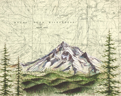 Mt. Hood Wilderness Art Print w/ Mat - Pre order