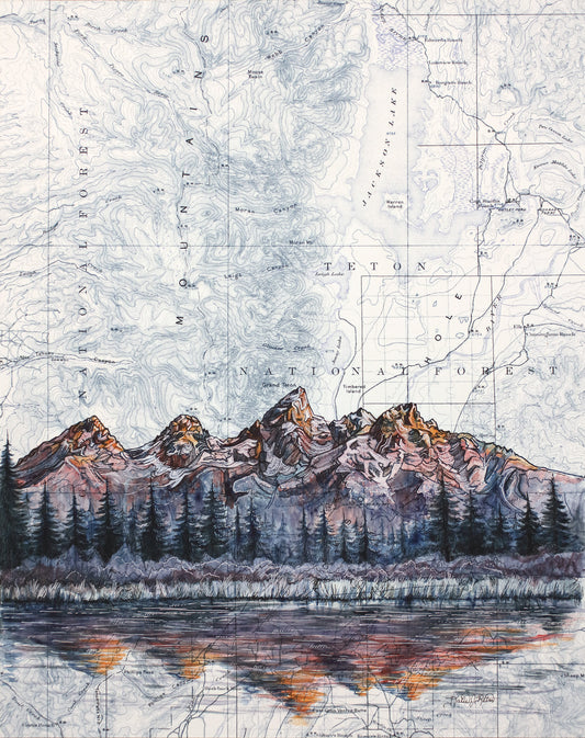 Grand Teton Art Print w/ Mat - Pre Order